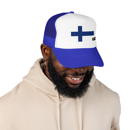 Finland Flag Foam Trucker Hat | Finnish Pride Snapback Cap | Rep Ya Flag