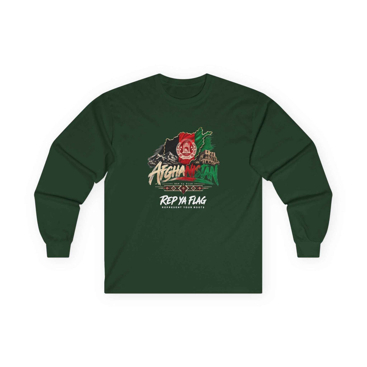 Afghan Pride Long Sleeve Tee — "Rep Ya Flag" Graphic