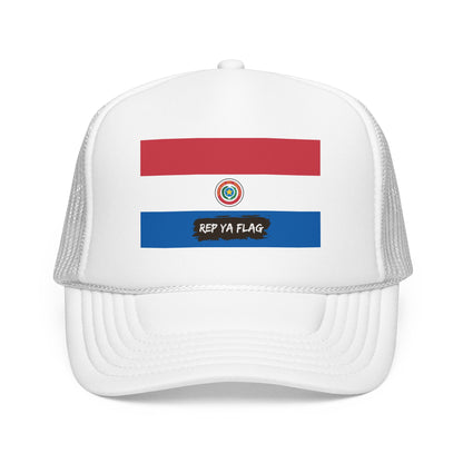 Paraguay Flag Foam Trucker Hat | Paraguayan Pride Snapback Cap | Rep Ya Flag