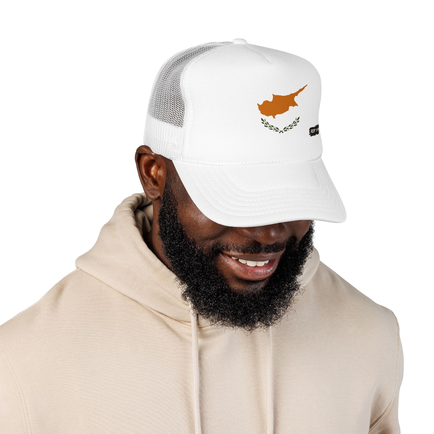 Cyprus Flag Foam Trucker Hat | Cypriot Pride Snapback Cap | Rep Ya Flag