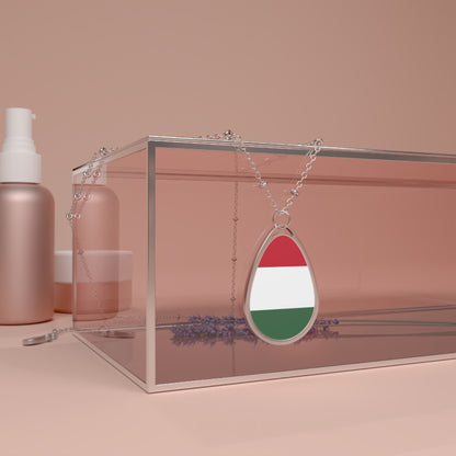 Hungary Flag Oval Necklace | Hungarian Heritage Pendant | Rep Ya Flag