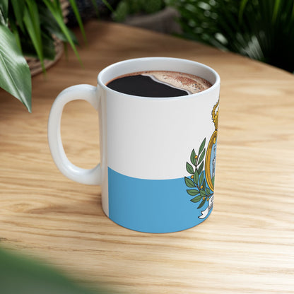 San Marino Flag Coffee Tea Mug 11oz 15oz | Rep Ya Flag Ceramic Mug