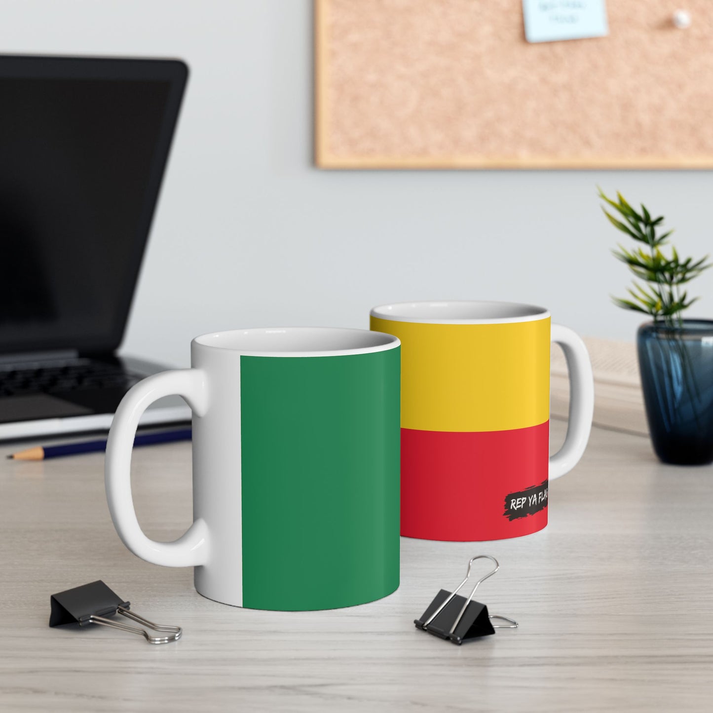 Benin Flag Coffee Mug | Beninese Pride Ceramic Tea Mug 11oz & 15oz | Rep Ya Flag