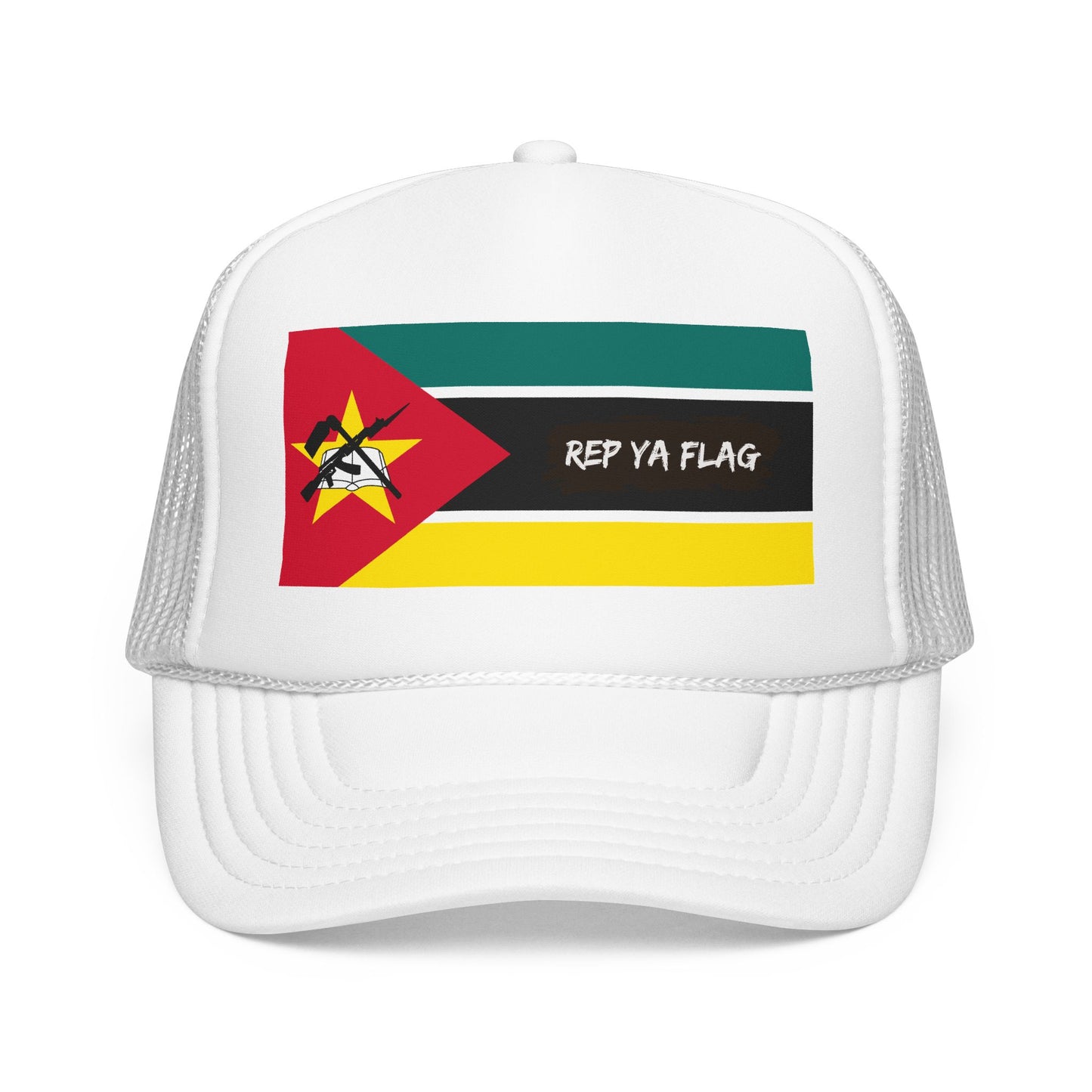 Mozambique Flag Foam Trucker Hat | Mozambican Pride Snapback Cap | Rep Ya Flag