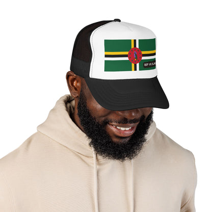 Dominica Flag Foam Trucker Hat | Dominican Pride Snapback Cap | Rep Ya Flag