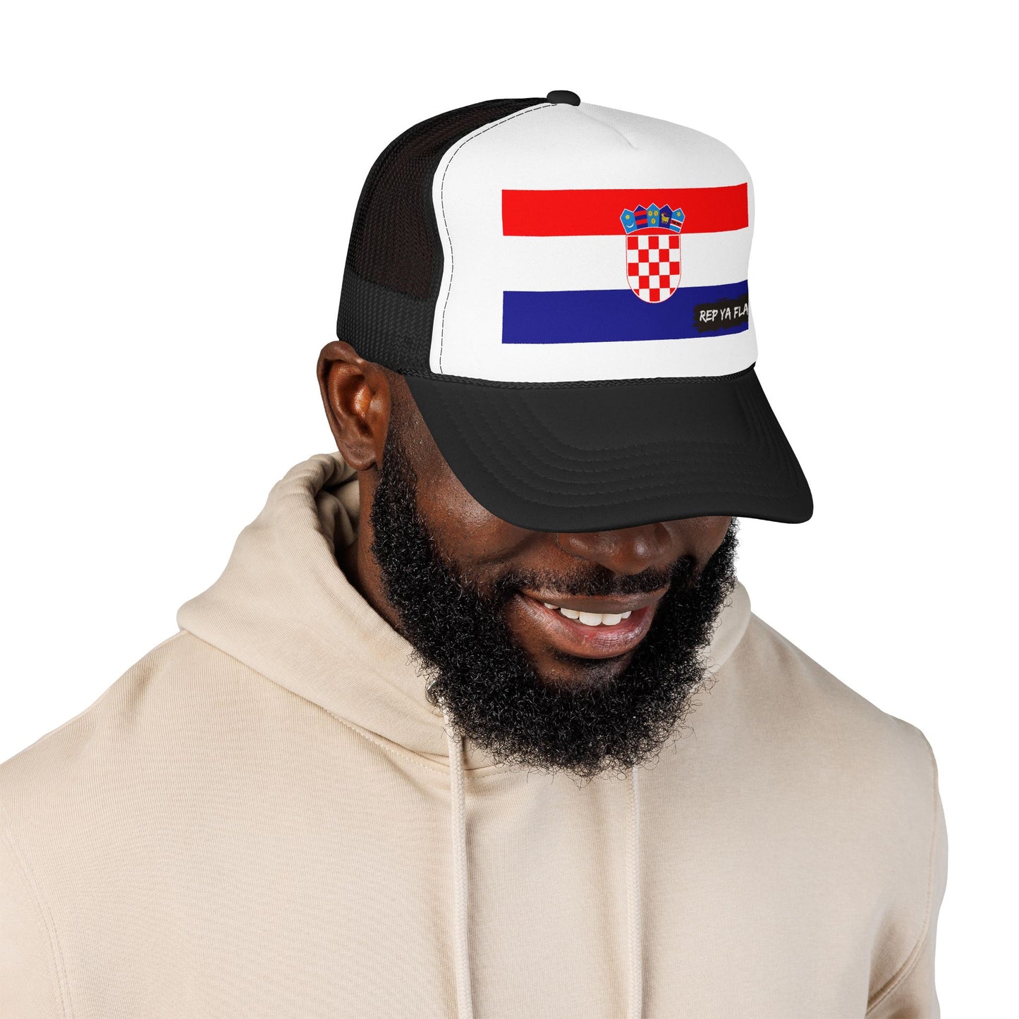 Croatia Flag Foam Trucker Hat | Croatian Pride Snapback Cap | Rep Ya Flag