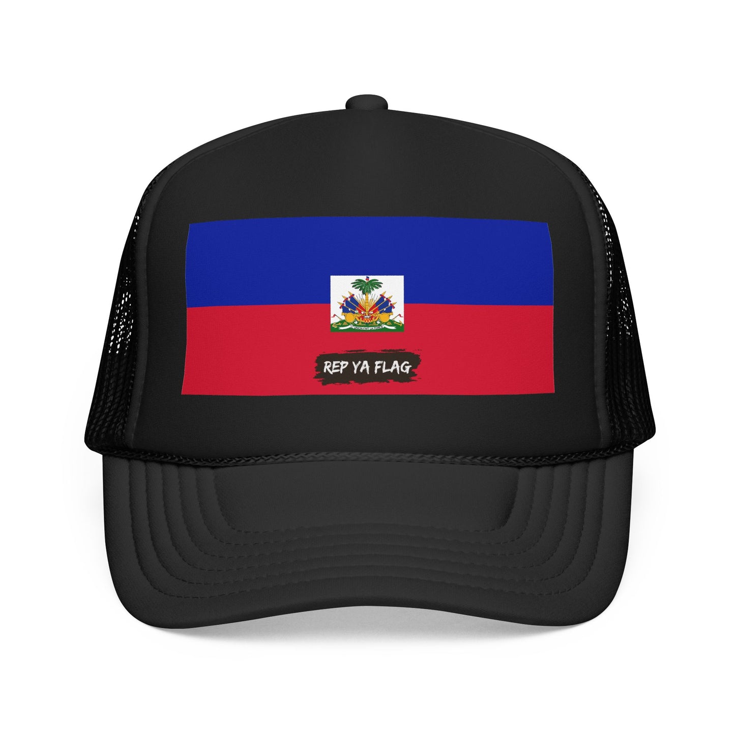 Haiti Flag Foam Trucker Hat | Haitian Pride Snapback Cap | Rep Ya Flag