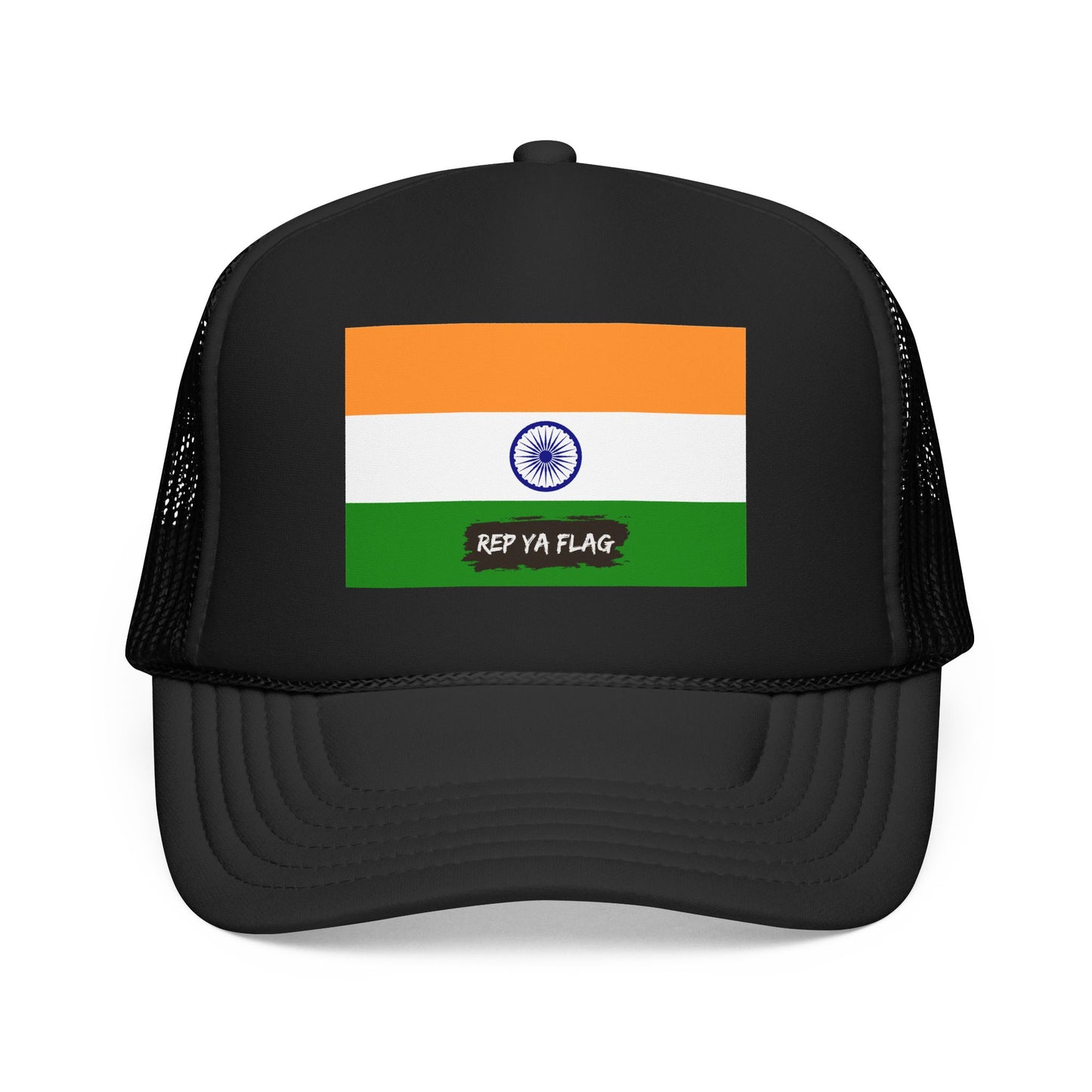 India Flag Foam Trucker Hat | Indian Pride Snapback Cap | Rep Ya Flag