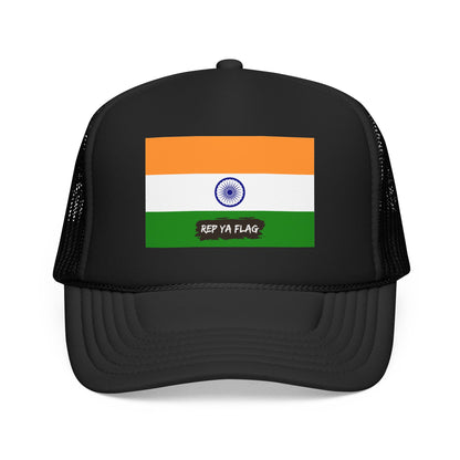 India Flag Foam Trucker Hat | Indian Pride Snapback Cap | Rep Ya Flag