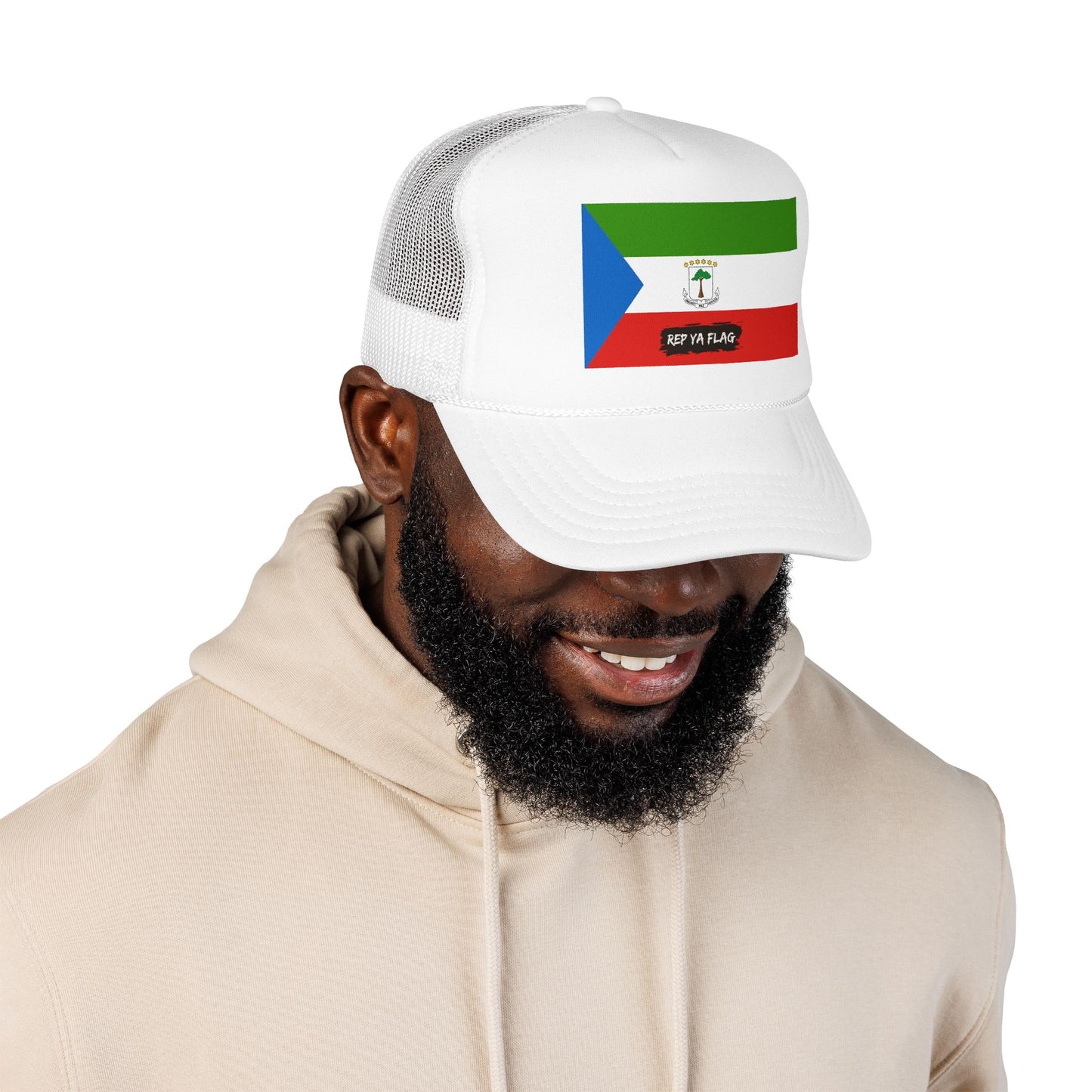 Equatorial Guinea Flag Foam Trucker Hat | Equatoguinean Pride Snapback Cap | Rep Ya Flag