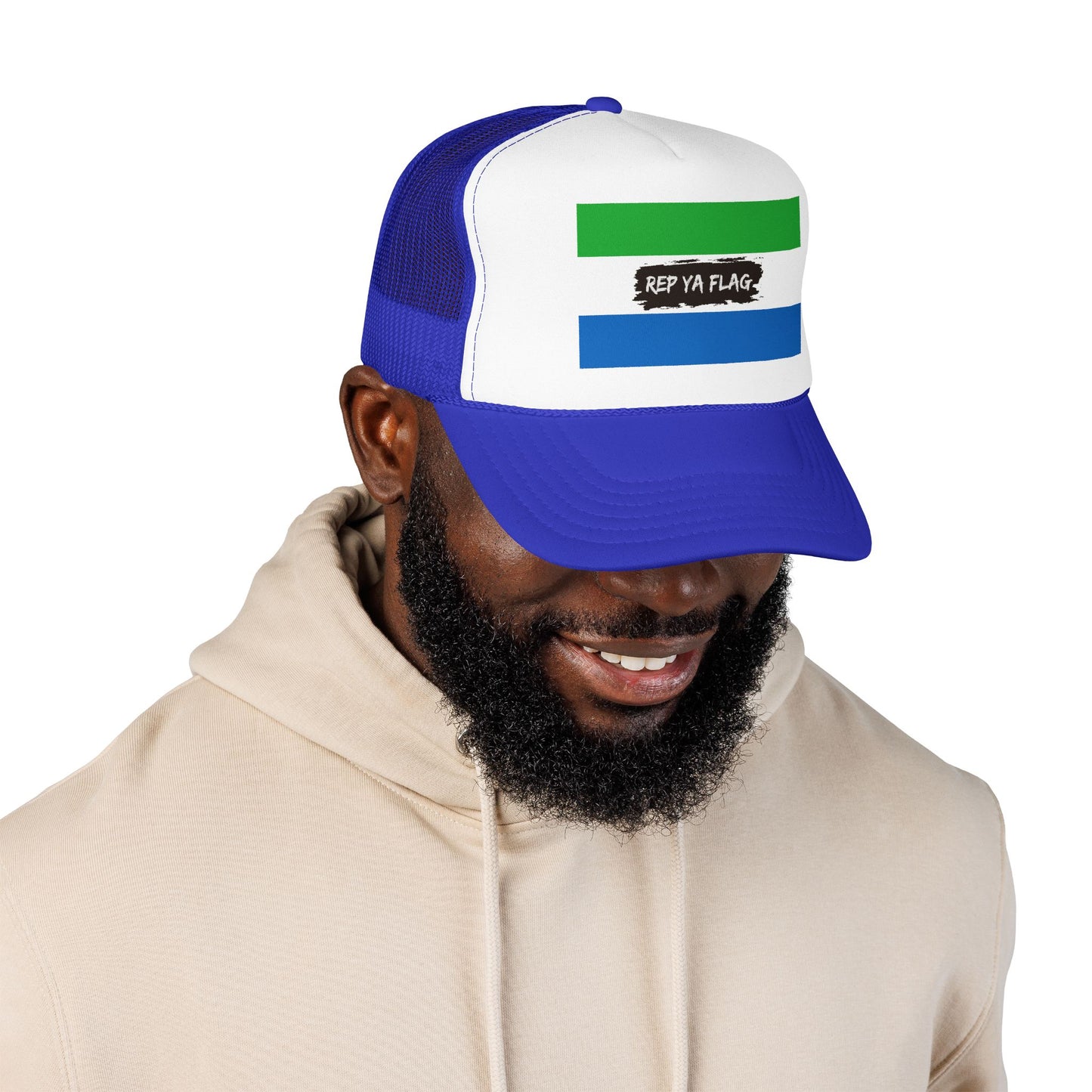 Sierra Leone Flag Foam Trucker Hat | Sierra Leonean Pride Snapback Cap | Rep Ya Flag