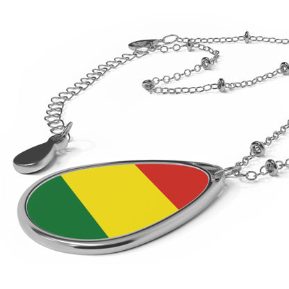 Bolivia Flag Oval Necklace | Bolivian Heritage Pendant | Rep Ya Flag