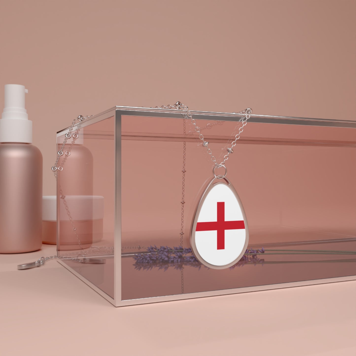 England Flag Oval Necklace
