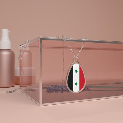 Syria Flag Oval Necklace