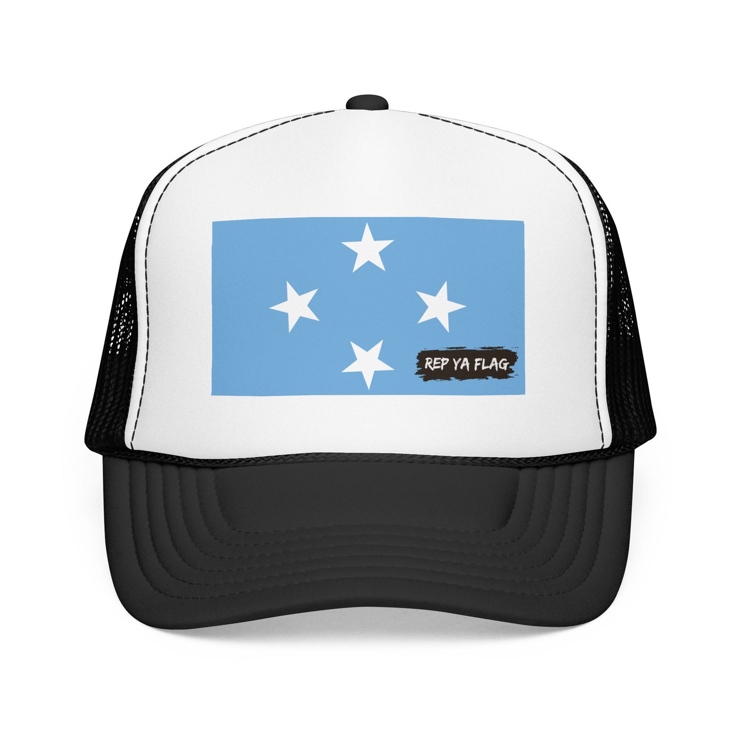 Micronesia Flag Foam Trucker Hat | Micronesian Pride Snapback Cap | Rep Ya Flag