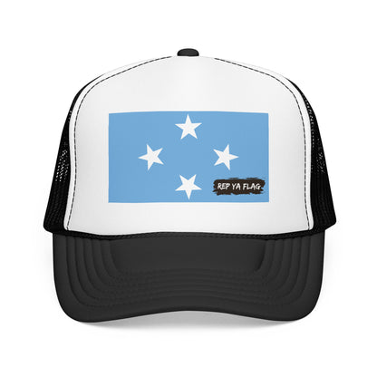 Micronesia Flag Foam Trucker Hat | Micronesian Pride Snapback Cap | Rep Ya Flag
