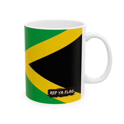 Jamaica Flag Coffee Tea Mug 11oz 15oz | Rep Ya Flag Ceramic Mug