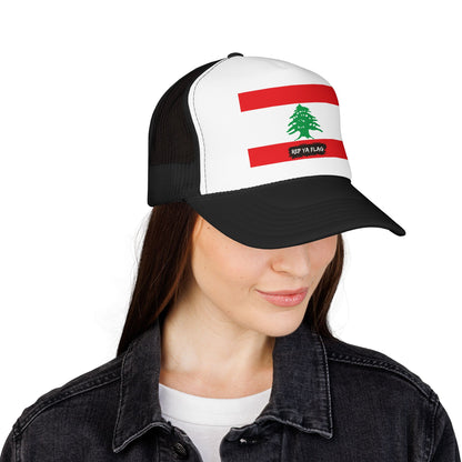 Lebanon Flag Foam Trucker Hat | Lebanese Pride Snapback Cap | Rep Ya Flag