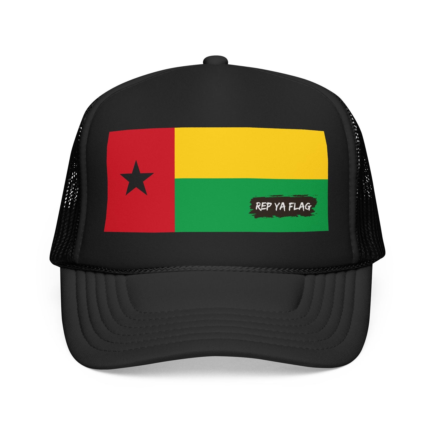 Guinea-Bissau Flag Foam Trucker Hat | Bissau-Guinean Pride Snapback Cap | Rep Ya Flag