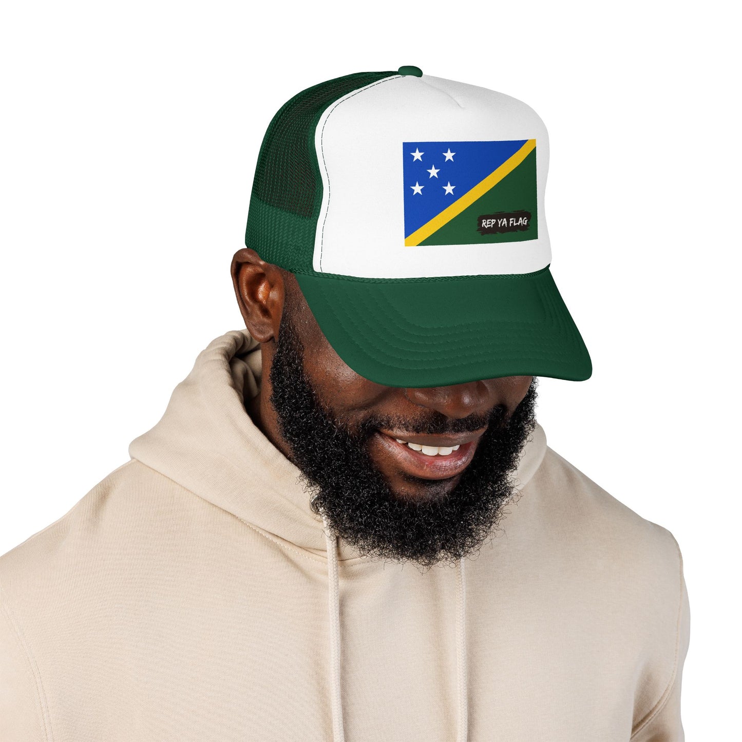 Solomon Islands Flag Foam Trucker Hat | Solomon Islander Pride Snapback Cap | Rep Ya Flag