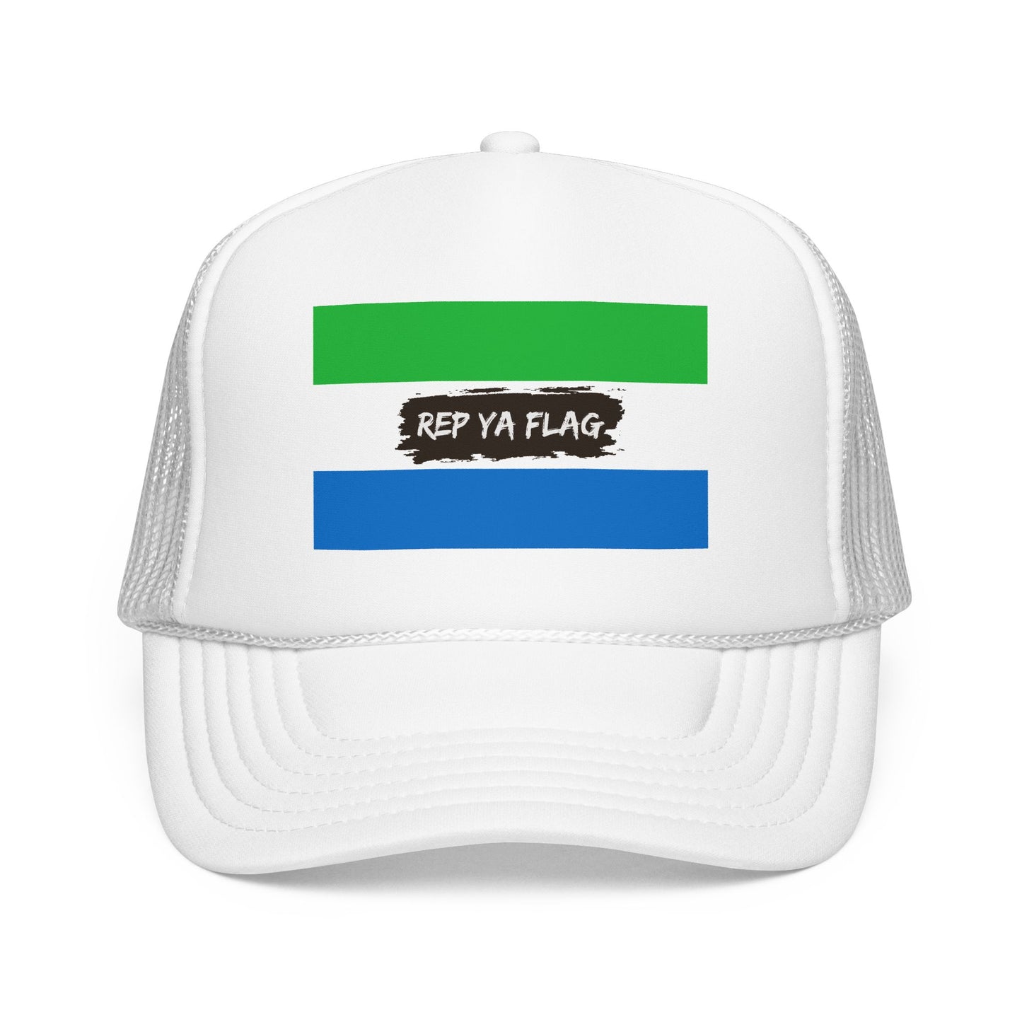 Sierra Leone Flag Foam Trucker Hat | Sierra Leonean Pride Snapback Cap | Rep Ya Flag