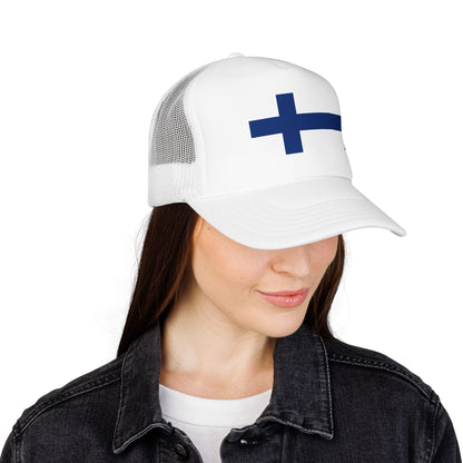 Finland Flag Foam Trucker Hat | Finnish Pride Snapback Cap | Rep Ya Flag