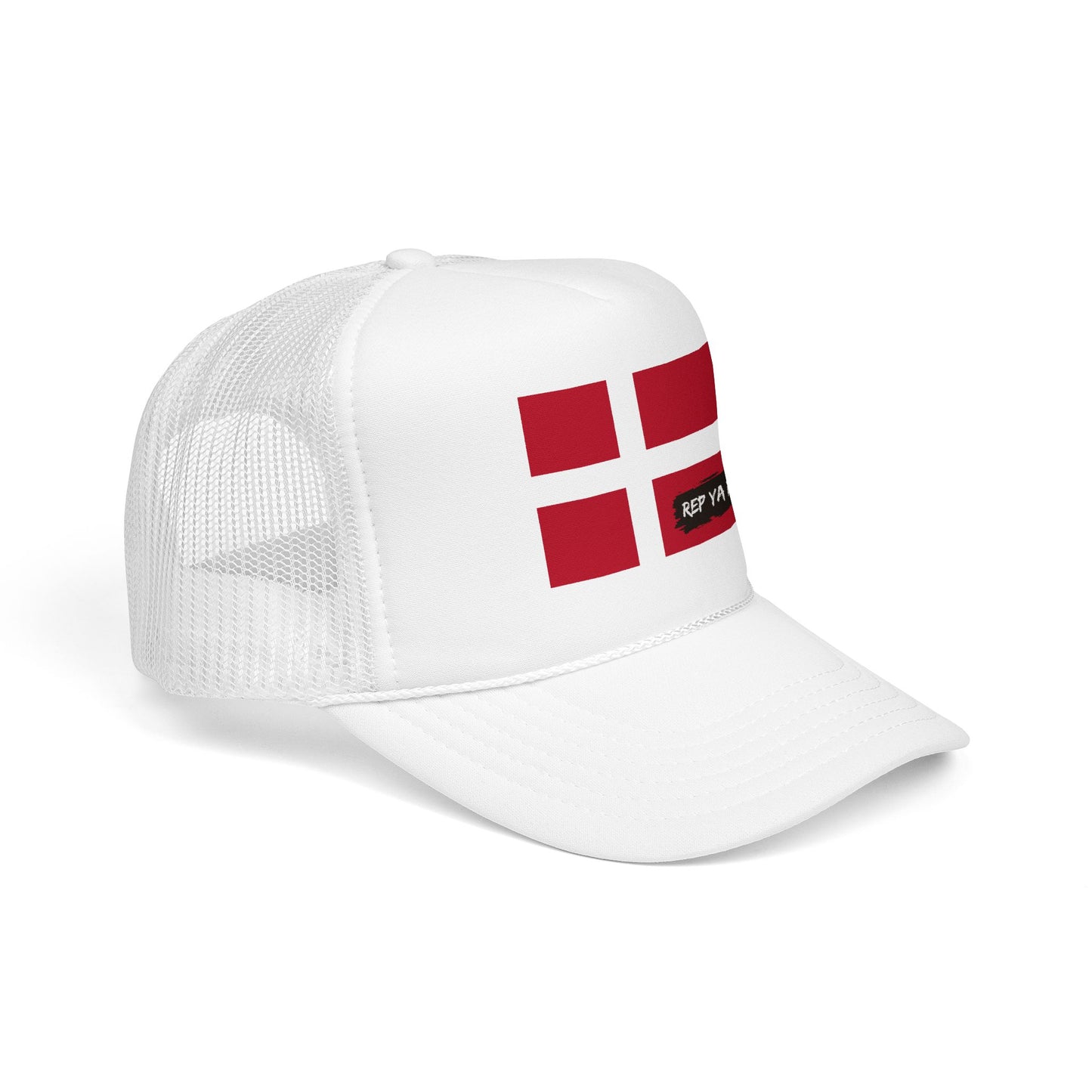 Denmark Flag Foam Trucker Hat | Danish Pride Snapback Cap | Rep Ya Flag