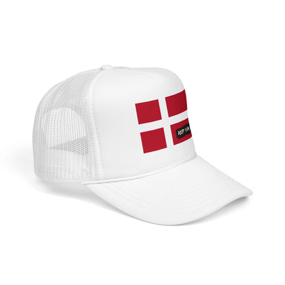 Denmark Flag Foam Trucker Hat | Danish Pride Snapback Cap | Rep Ya Flag