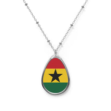 Ghana Flag Oval Necklace | Ghanaian Heritage Pendant | Rep Ya Flag
