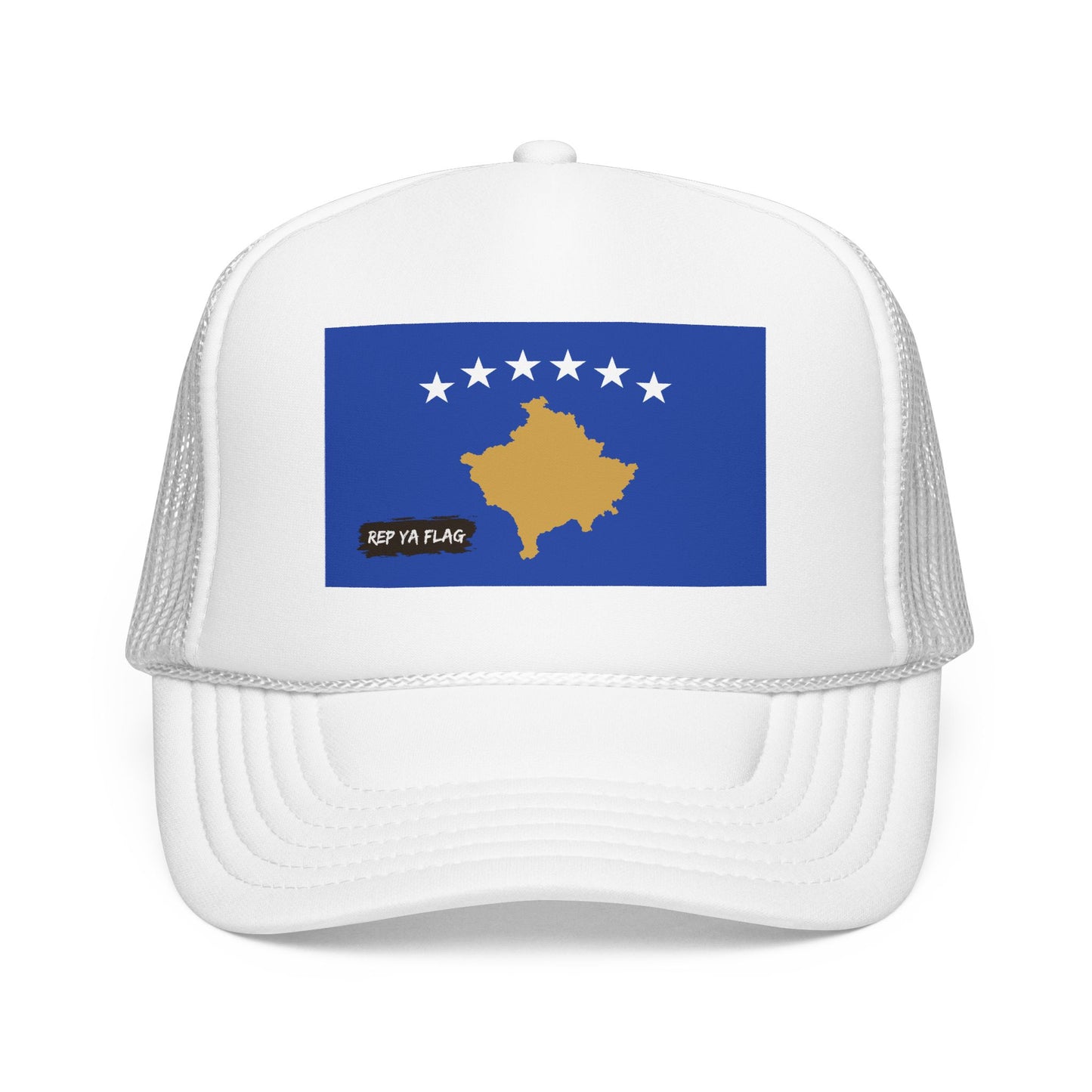 Kosovo Flag Foam Trucker Hat | Kosovar Pride Snapback Cap | Rep Ya Flag