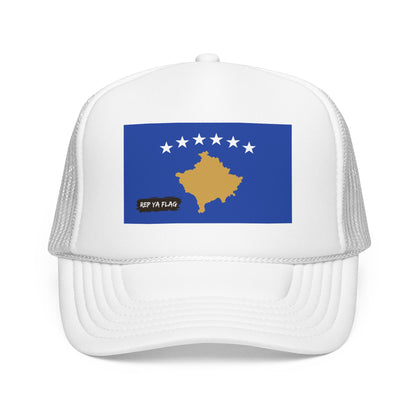 Kosovo Flag Foam Trucker Hat | Kosovar Pride Snapback Cap | Rep Ya Flag
