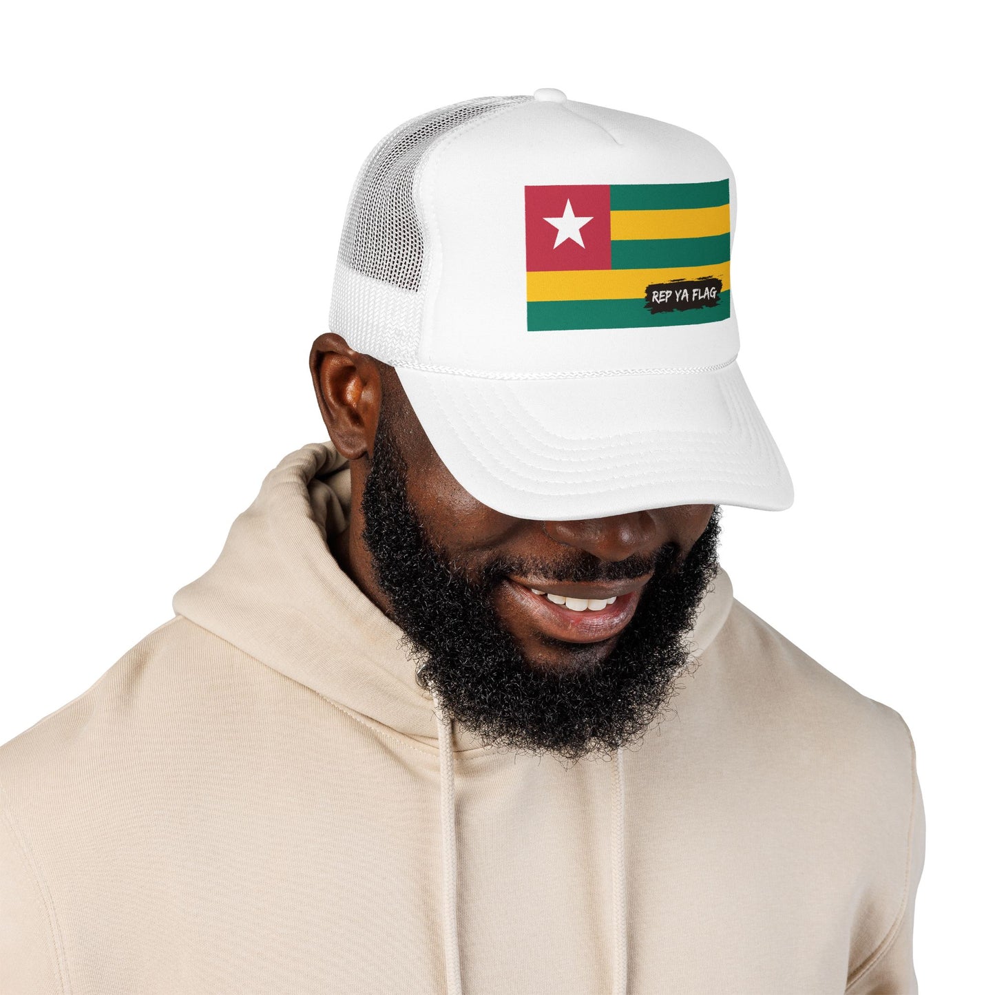 Togo Flag Foam Trucker Hat | Rep Ya Flag design