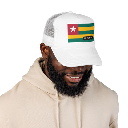 Togo Flag Foam Trucker Hat | Rep Ya Flag design