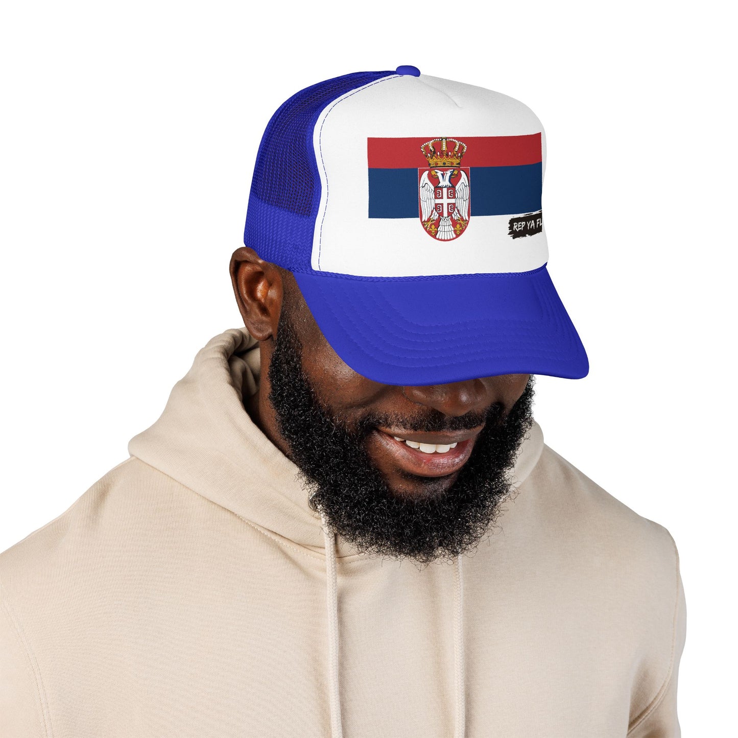Serbia Flag Foam Trucker Hat | Serbian Pride Snapback Cap | Rep Ya Flag