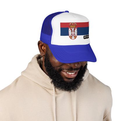 Serbia Flag Foam Trucker Hat | Serbian Pride Snapback Cap | Rep Ya Flag