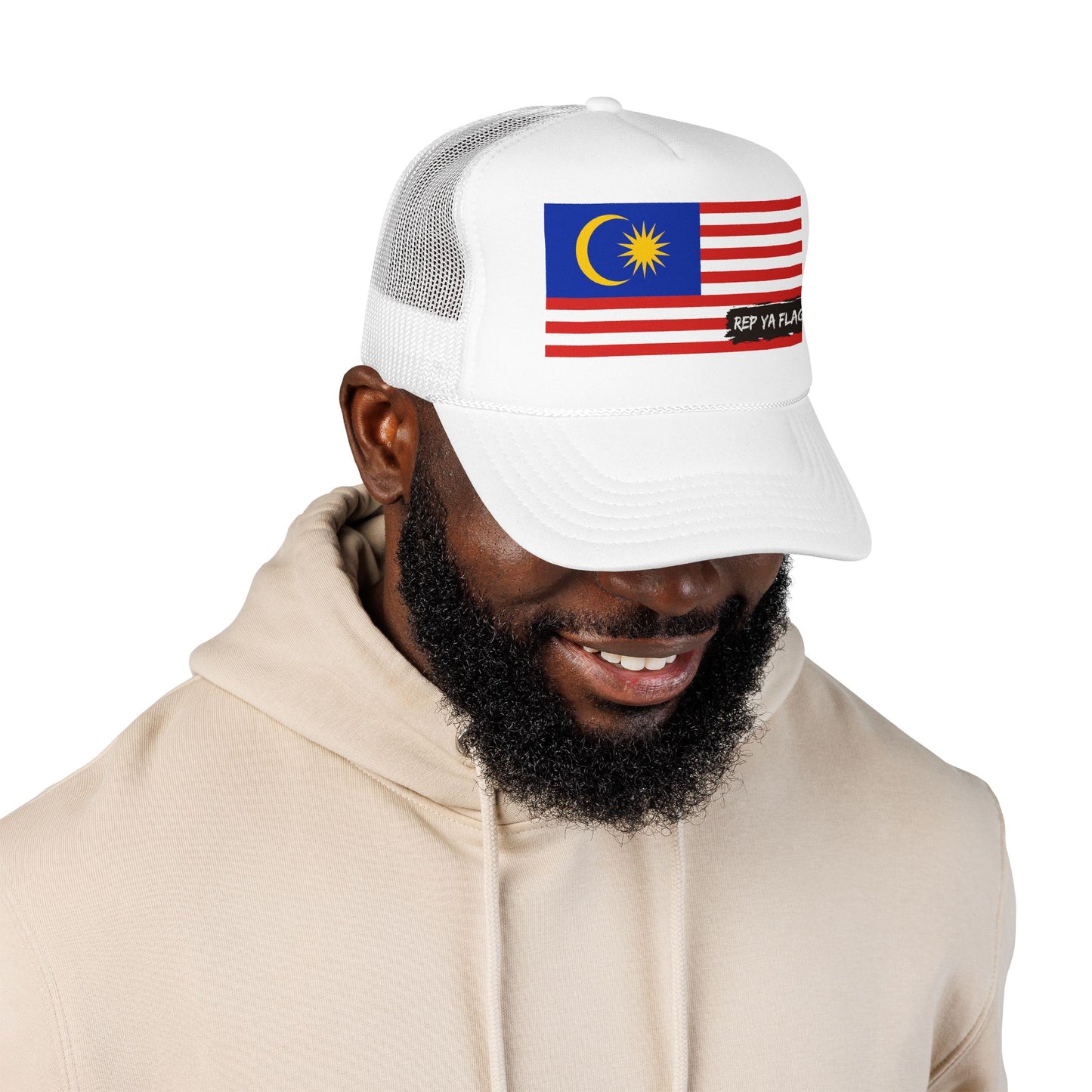 Malaysia Flag Foam Trucker Hat | Malaysian Pride Snapback Cap | Rep Ya Flag