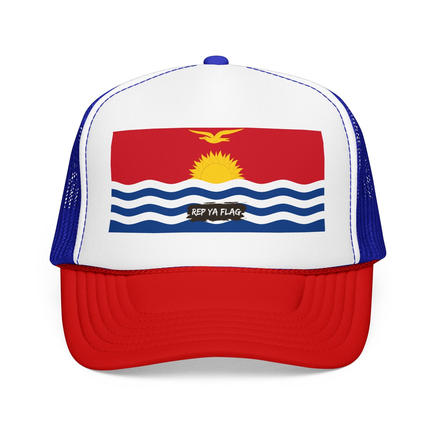 Kiribati Flag Foam Trucker Hat | Kiribati Pride Snapback Cap | Rep Ya Flag