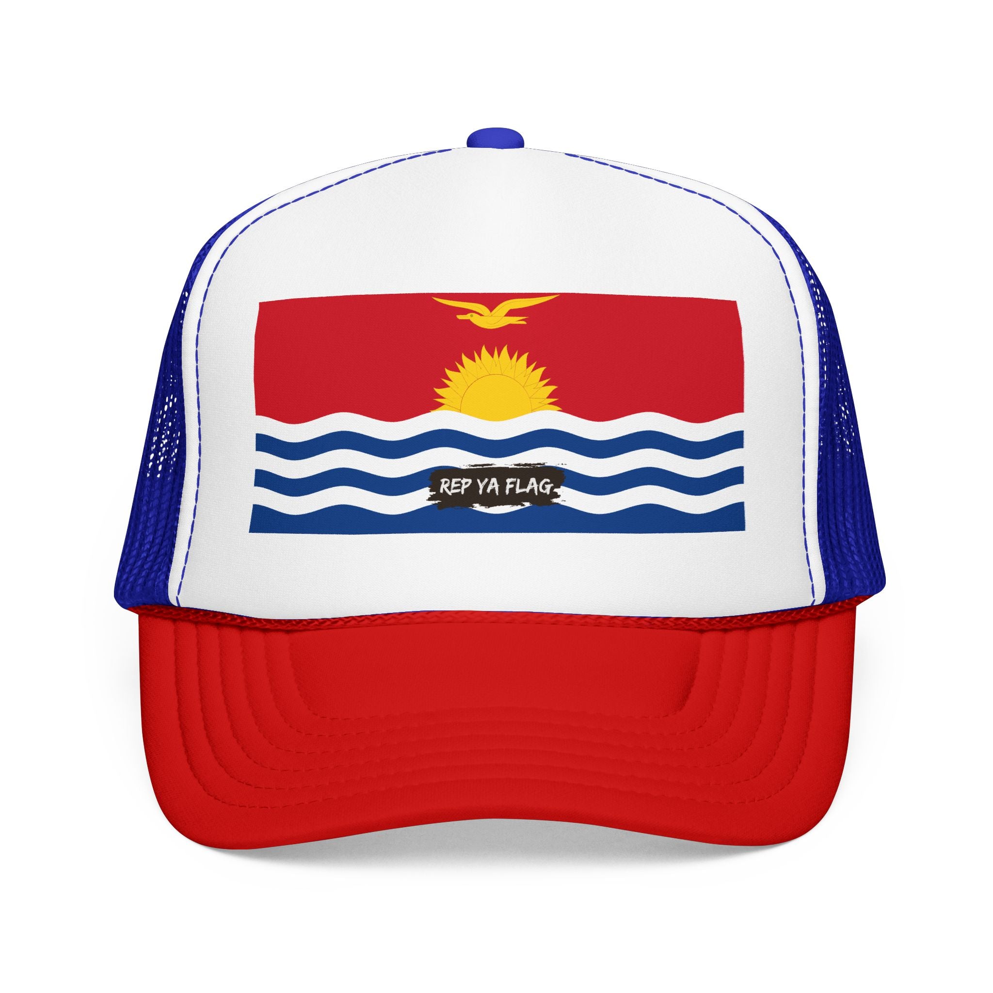 Kiribati Flag Foam Trucker Hat | Kiribati Pride Snapback Cap | Rep Ya Flag