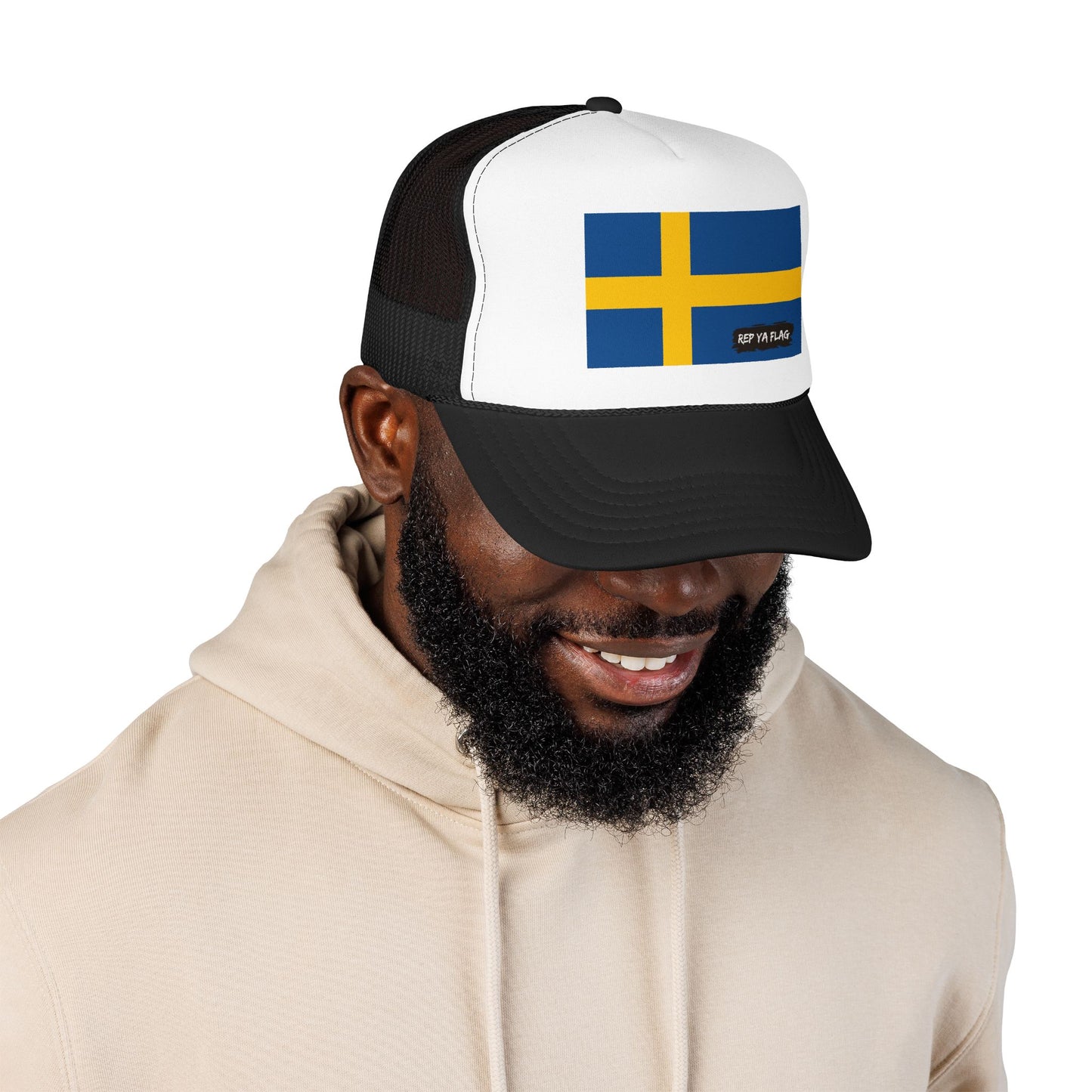 Sweden Flag Foam Trucker Hat | Rep Ya Flag design