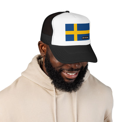 Sweden Flag Foam Trucker Hat | Rep Ya Flag design