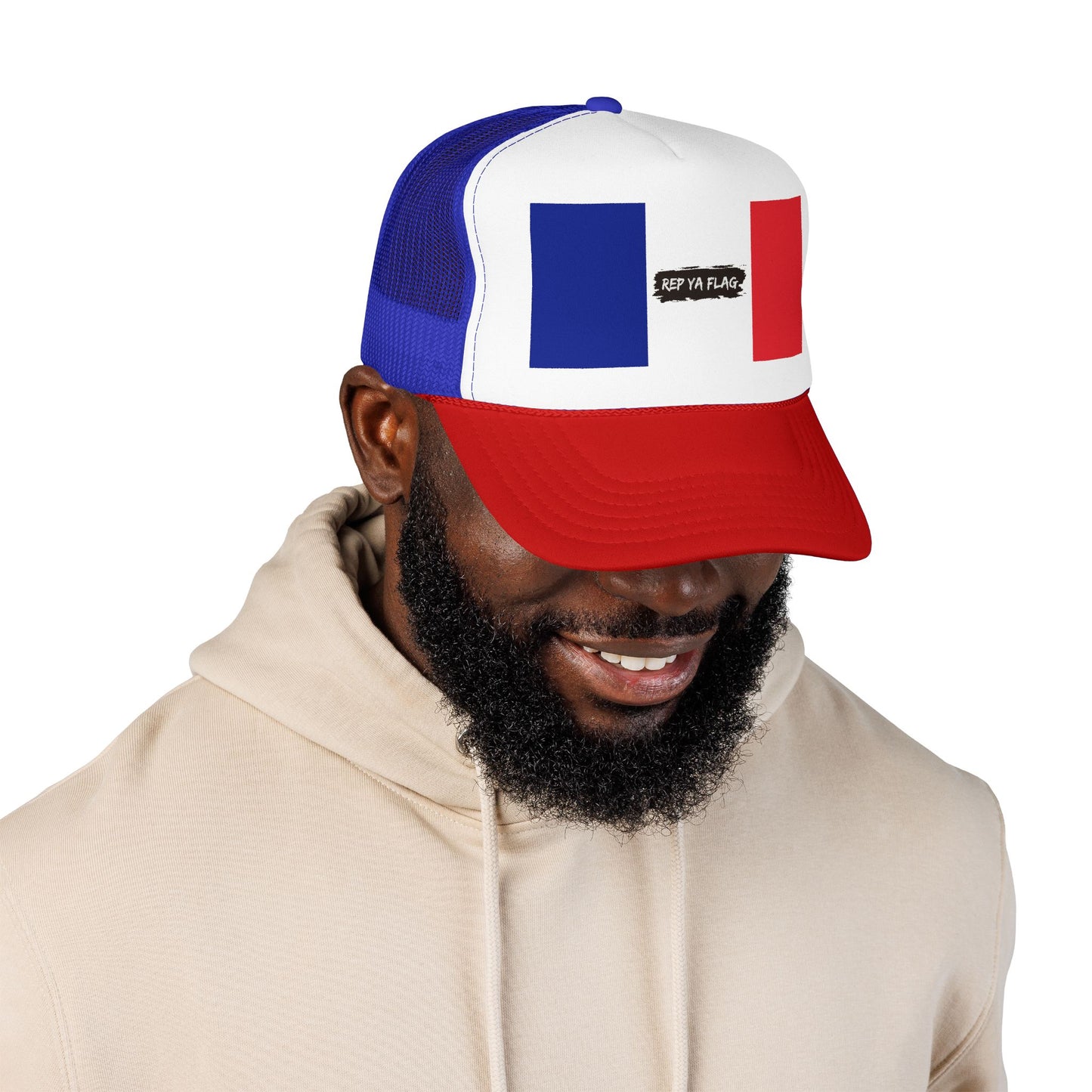 France Flag Foam Trucker Hat | French Pride Snapback Cap | Rep Ya Flag