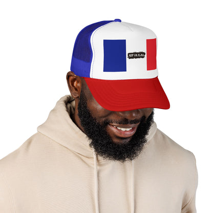 France Flag Foam Trucker Hat | French Pride Snapback Cap | Rep Ya Flag