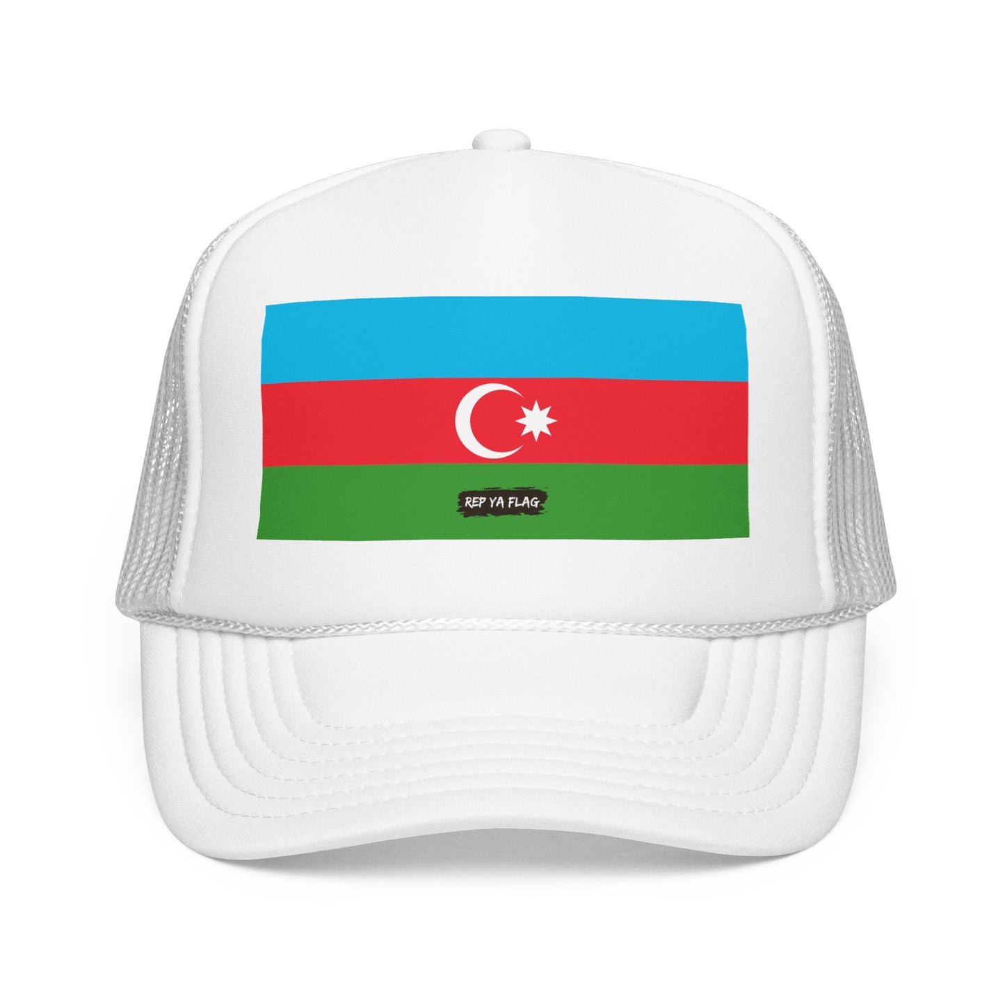Azerbaijan Flag Foam Trucker Hat | Azerbaijani Pride Snapback Cap | Rep Ya Flag
