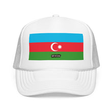 Azerbaijan Flag Foam Trucker Hat | Azerbaijani Pride Snapback Cap | Rep Ya Flag