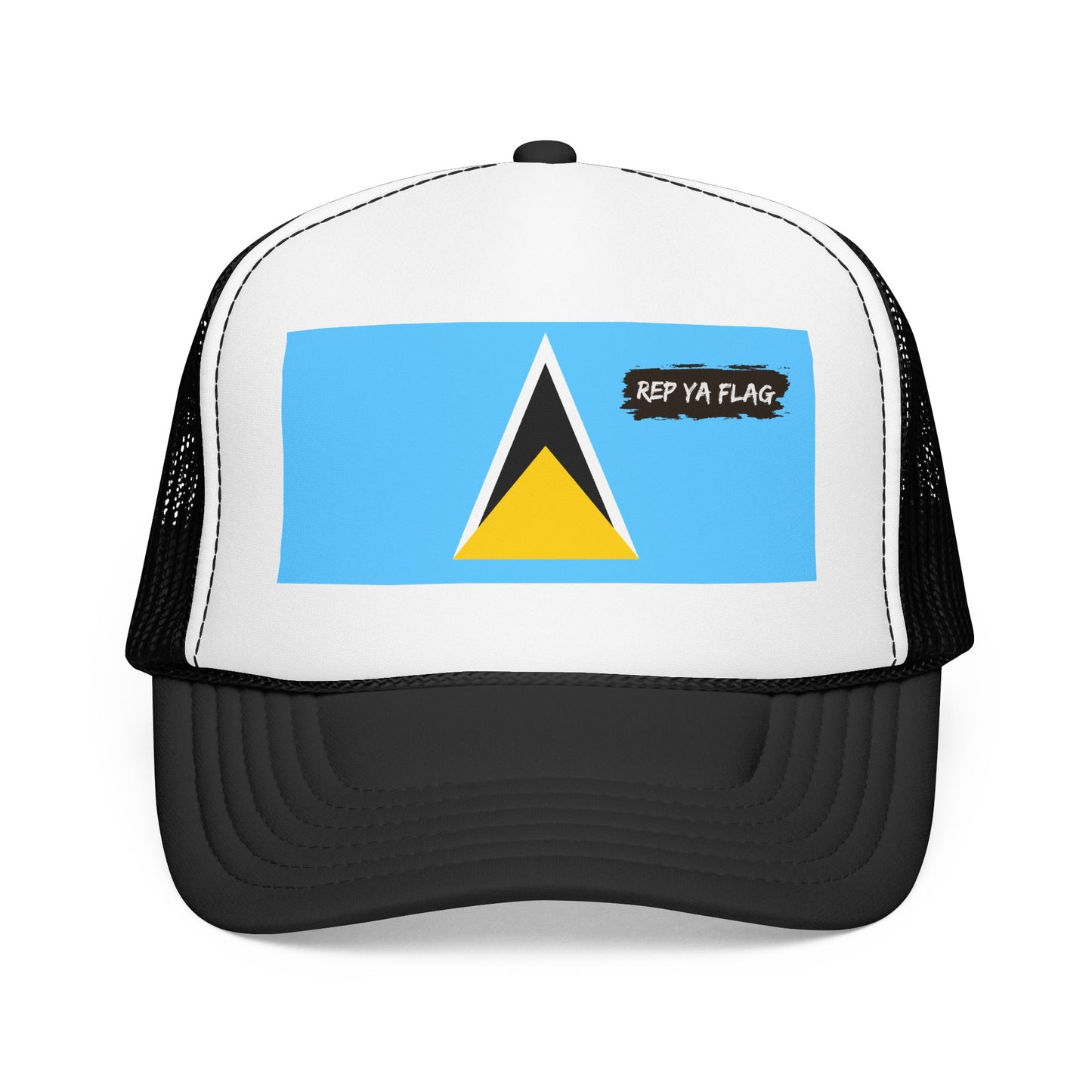Saint Lucia Flag Foam Trucker Hat | Saint Lucian Pride Snapback Cap | Rep Ya Flag