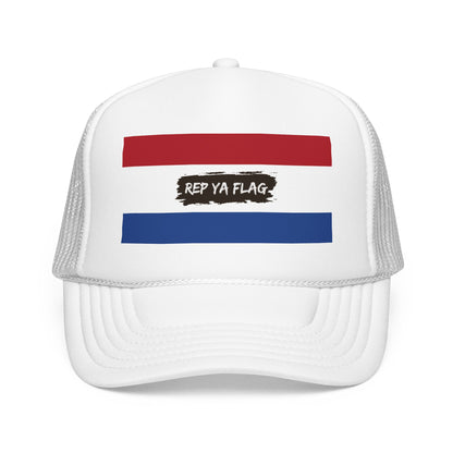 Netherlands Flag Foam Trucker Hat | Dutch Pride Snapback Cap | Rep Ya Flag