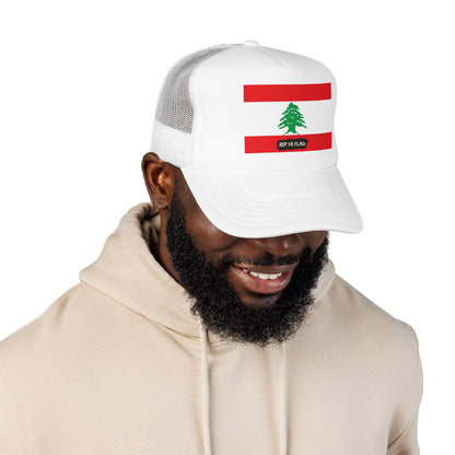 Lebanon Flag Foam Trucker Hat | Lebanese Pride Snapback Cap | Rep Ya Flag