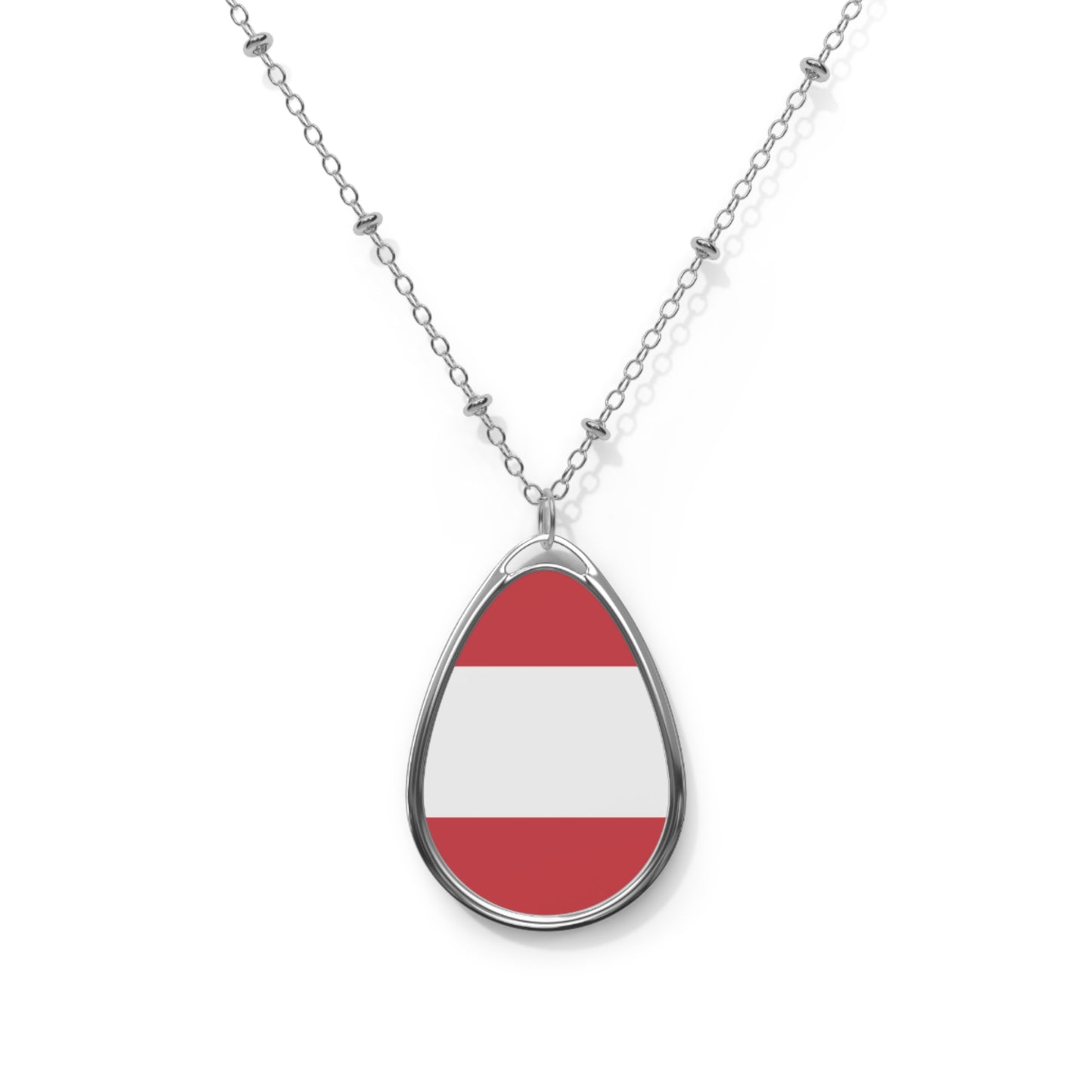 Peru Flag Oval Necklace | Peruvian Heritage Pendant | Rep Ya Flag