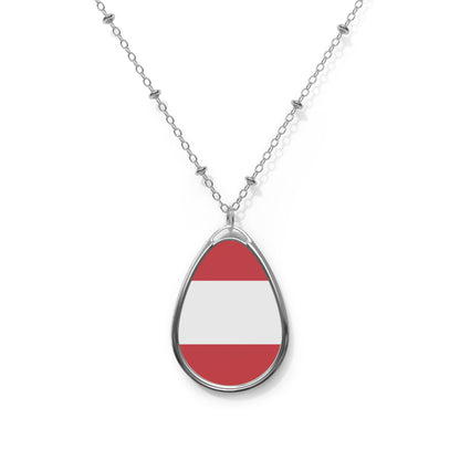 Peru Flag Oval Necklace | Peruvian Heritage Pendant | Rep Ya Flag