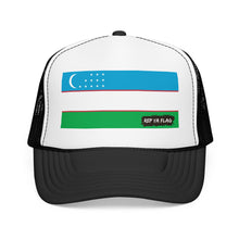 Uzbekistan Flag Foam Trucker Hat | Rep Ya Flag design